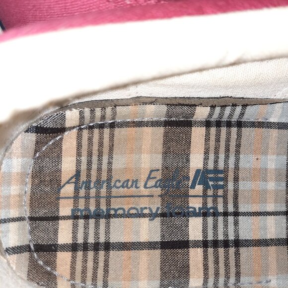 American Eagle AE Shoes Mens 11 Red Canvas Tennis Sneaker Memory Foam Classic - Picture 3 of 7